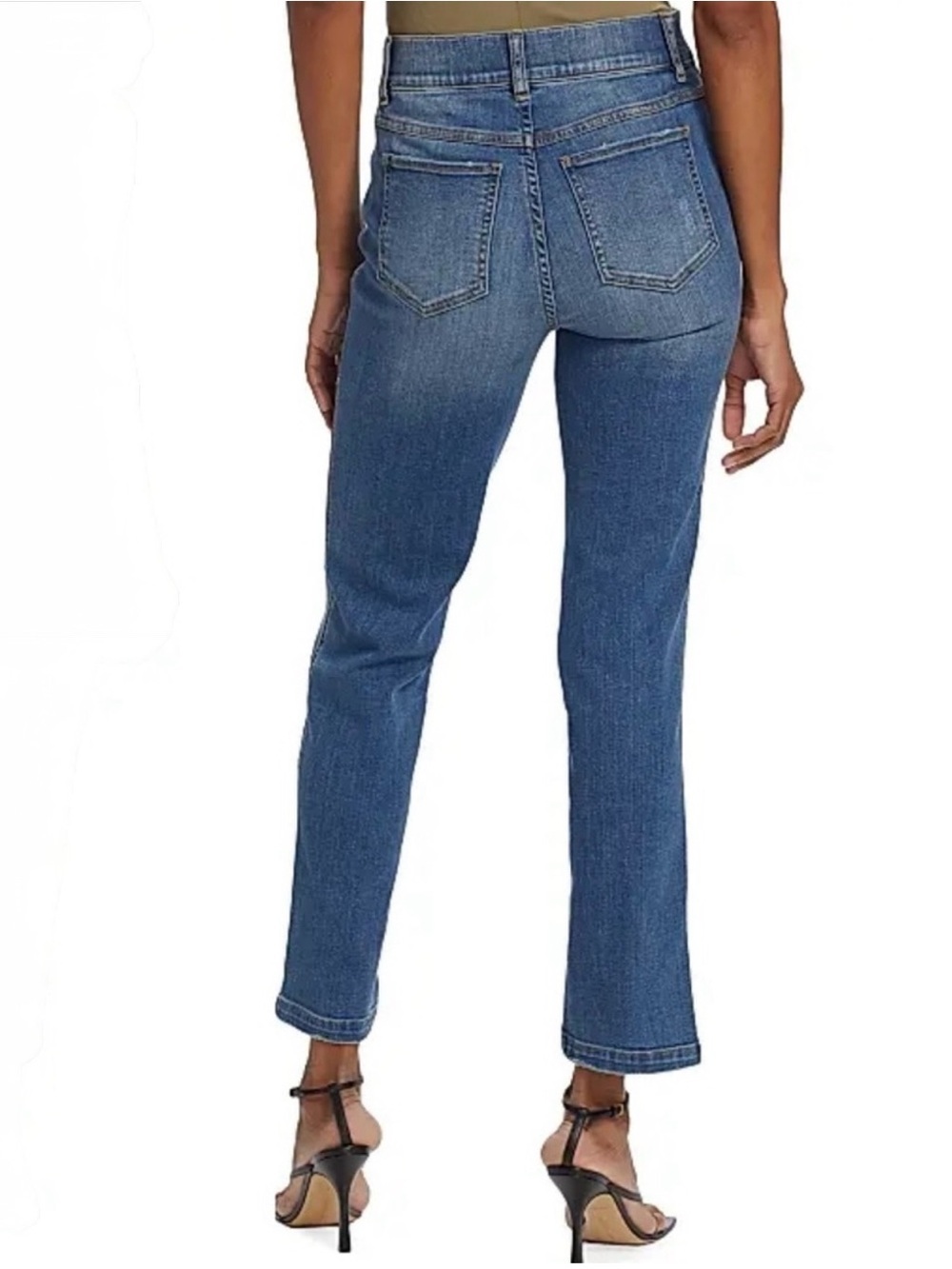 SPANX Pull-On Jeans Ankle Straight Leg Blue size Medium - Picture 3 of 12